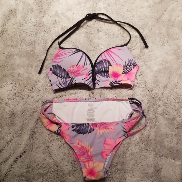 PINK Victoria's Secret Other - Pink VS two piece floral print bathing suit